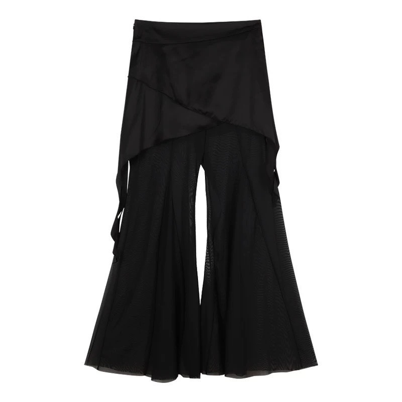 #B1009不規則飄帶設計感假兩件褲