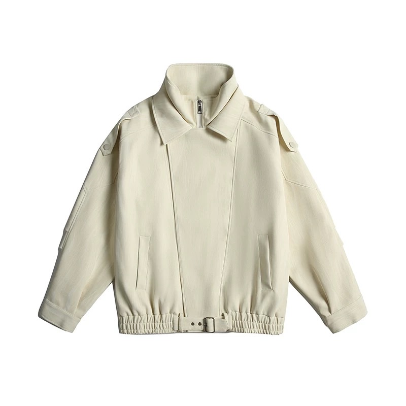 #J1004 復古大翻領顯瘦皮外套（3colors)