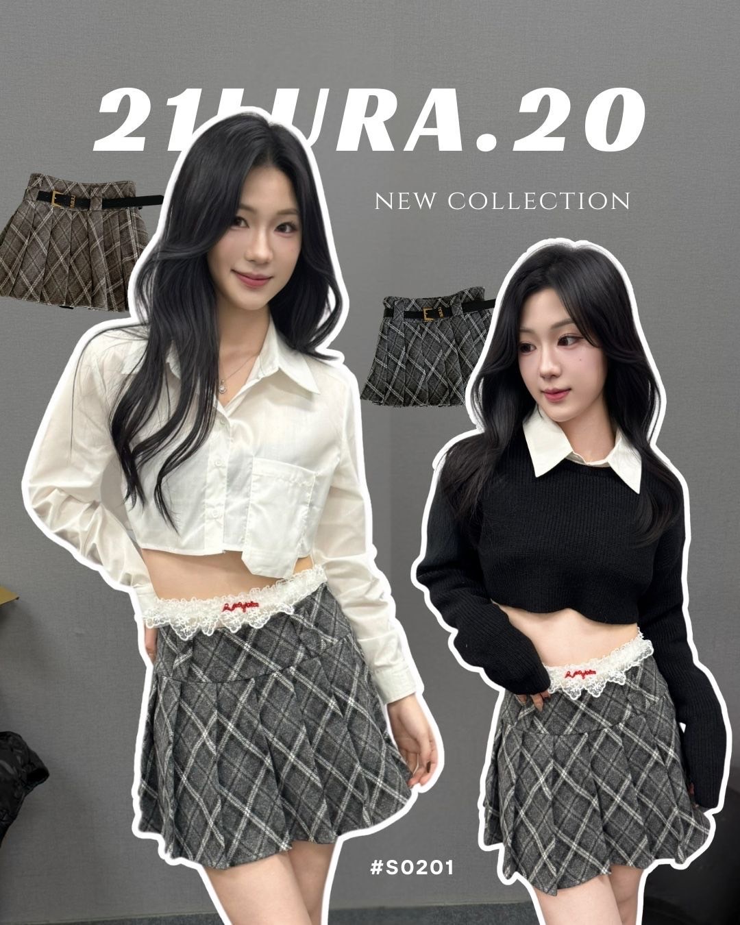 #S0201復古學院格子裙（2colors)