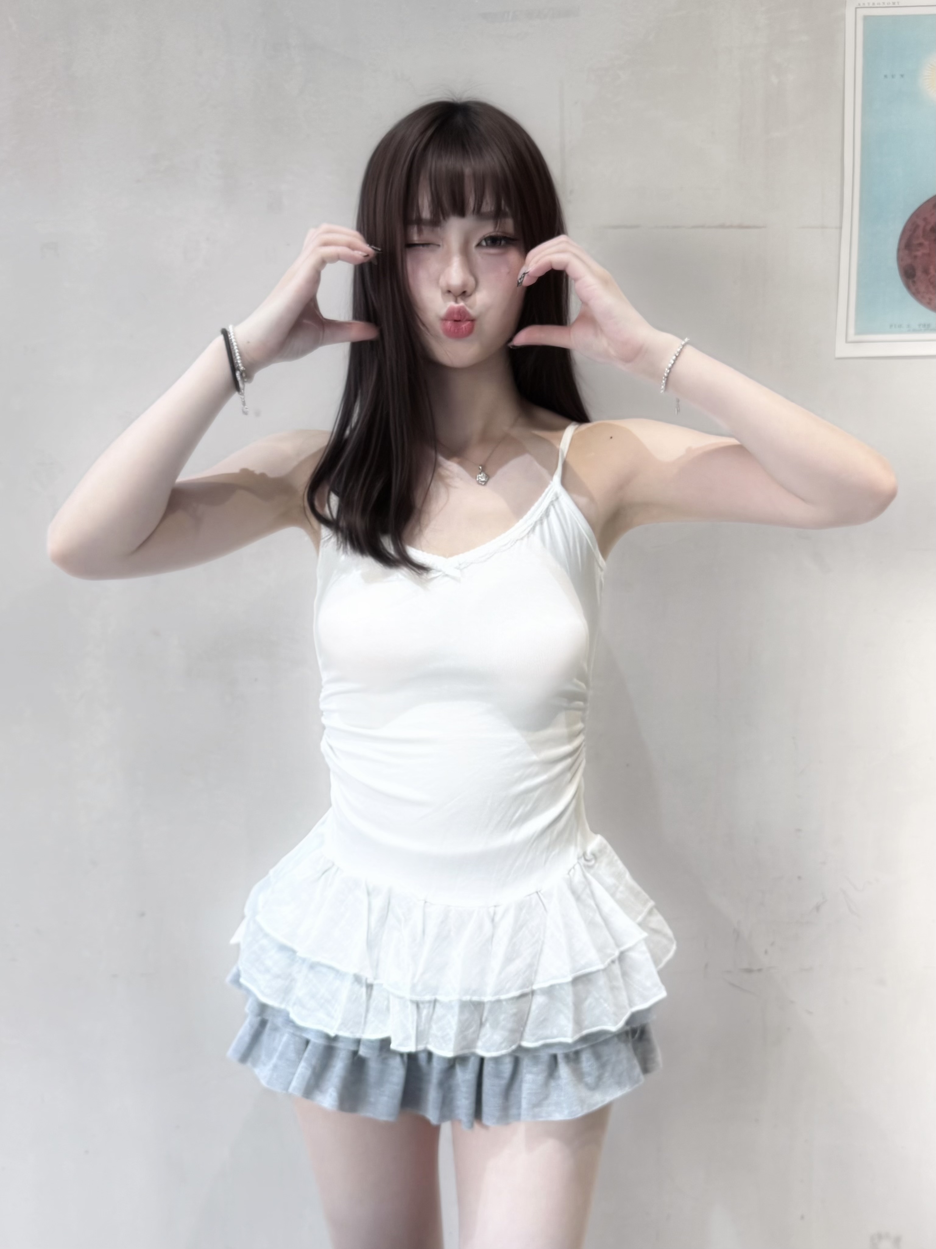 #T0615疊穿芭蕾風小吊帶上衣（3colors)