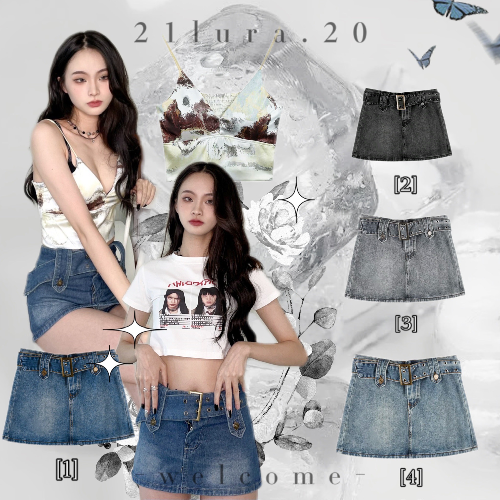 #S2412新品▪️復古高腰牛仔短裙
