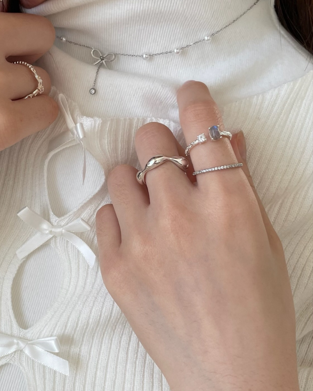  S925銀變色石鑲鑽活圍戒