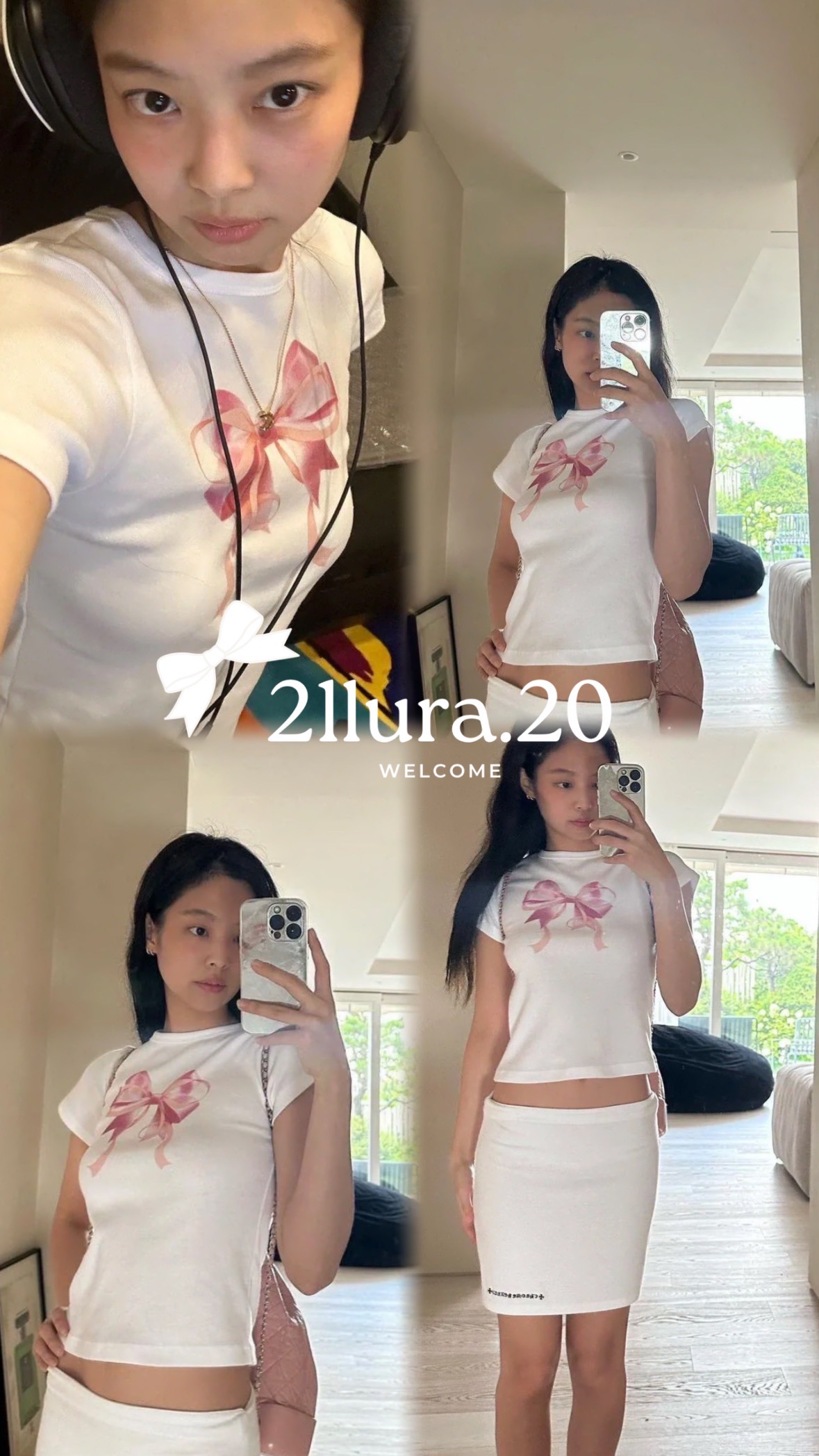#T0421同款印花蝴蝶結上衣