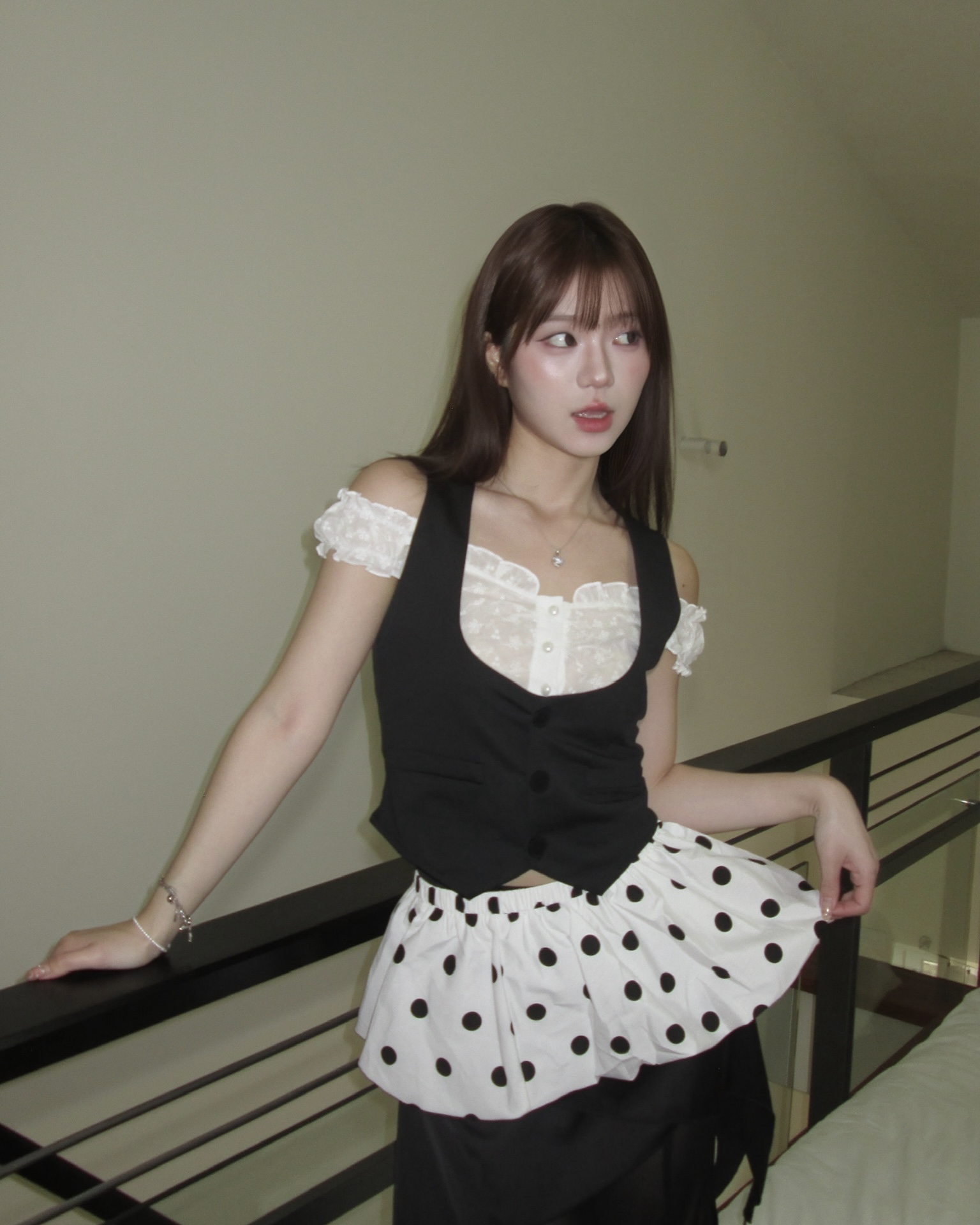 #T1010明星同款假兩件上衣