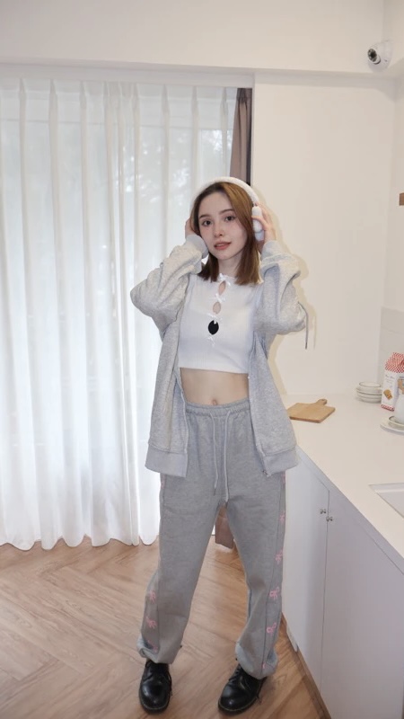 #J2407 美式慵懶風連帽加絨外套