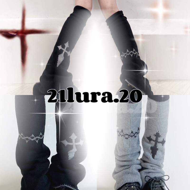 #Z2409 Y2K十字架龐克風襪套（𝟐 𝐜𝐨𝐥𝐨𝐫𝐬)