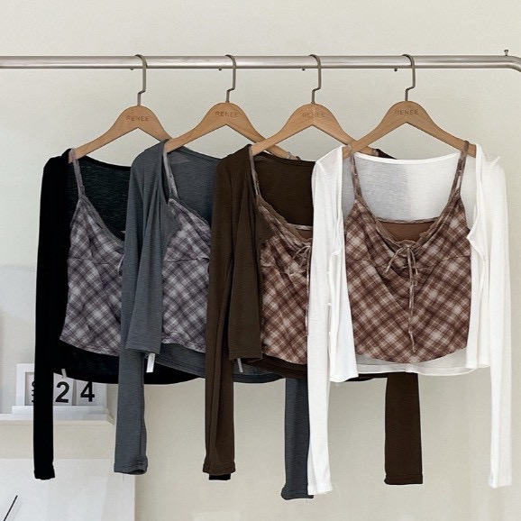 #T0902韓風甜美兩件套上衣