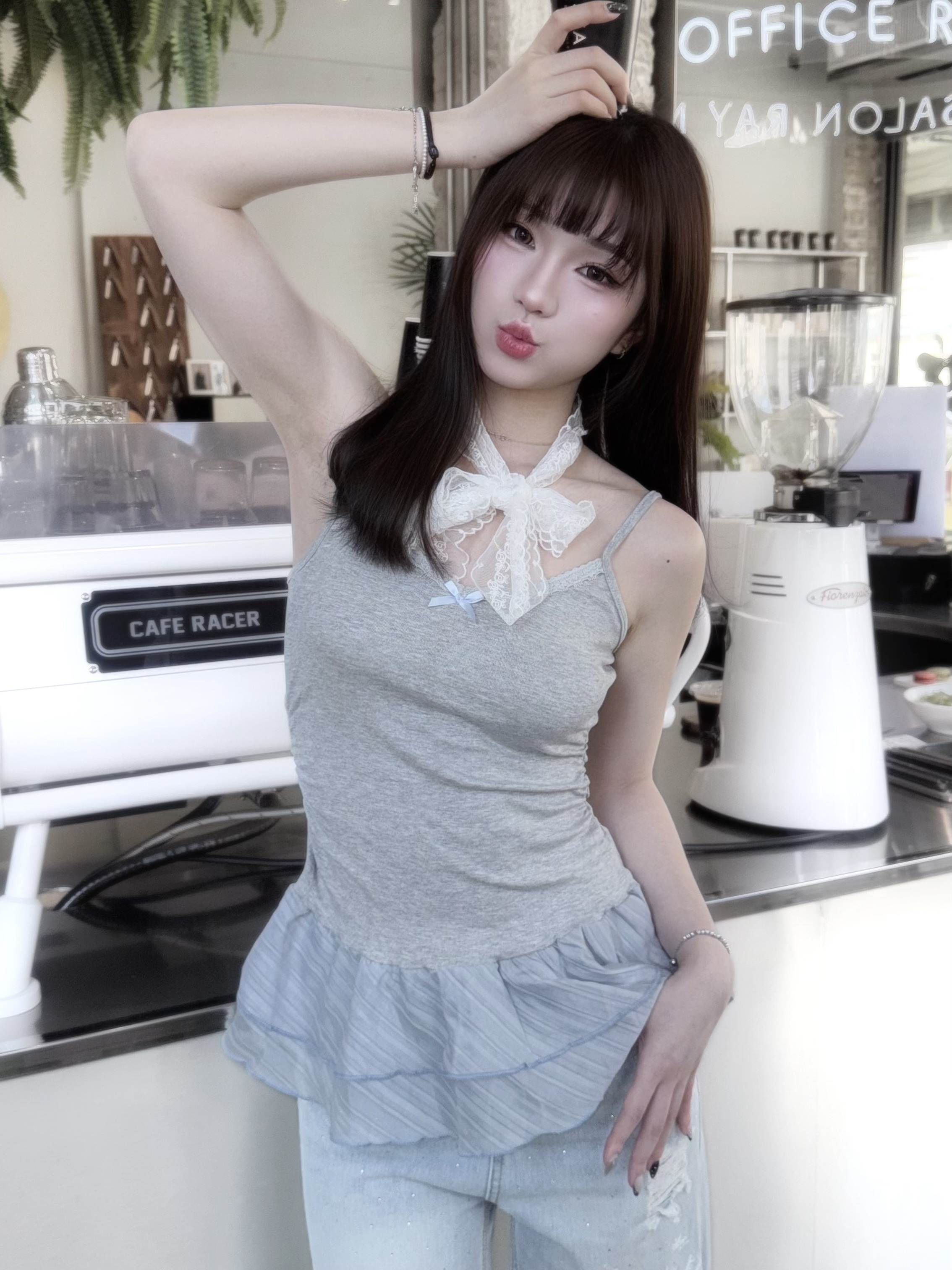 #T0615疊穿芭蕾風小吊帶上衣（3colors)