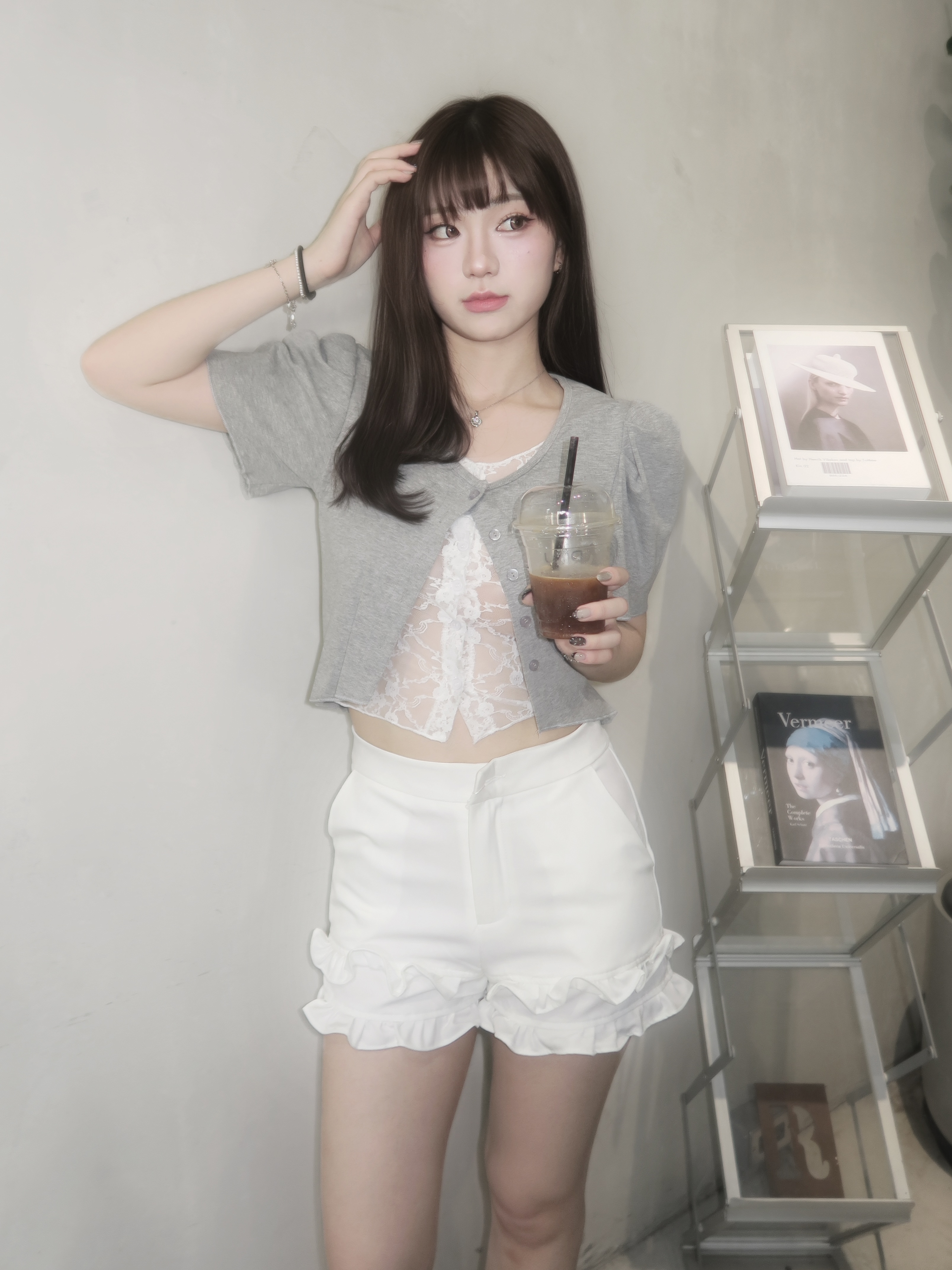 #B0603可愛荷葉邊西裝短褲（3colors)
