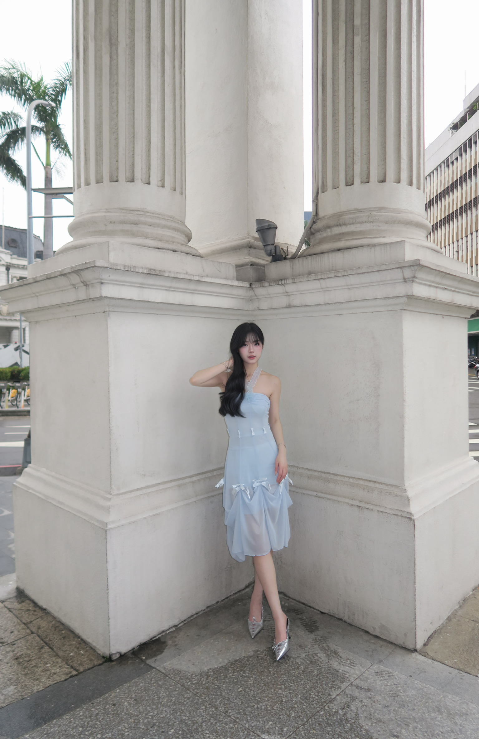 玫瑰掛脖連身裙一裙多種穿法（3colors)