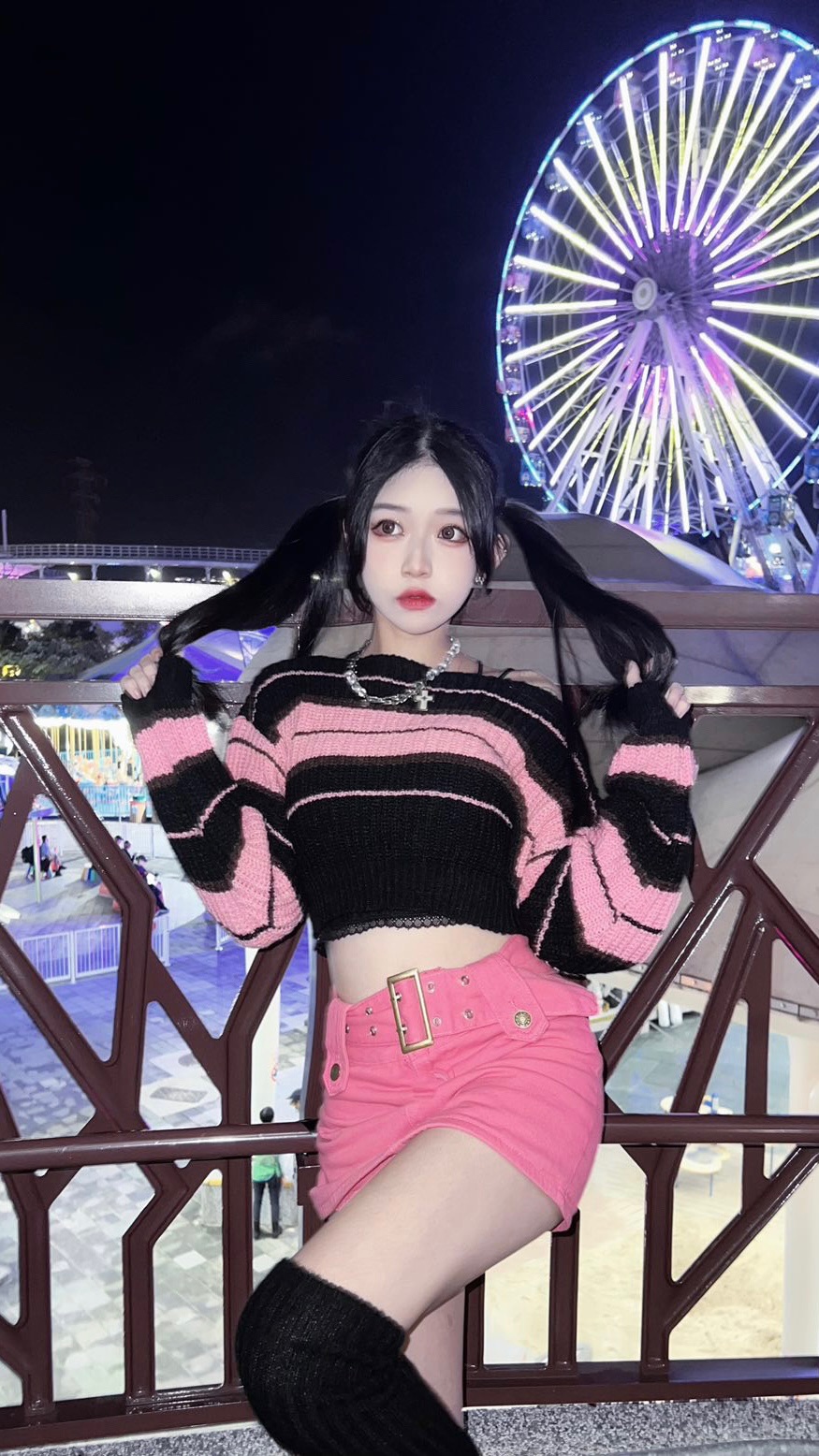 #T24100條紋辣妹設計感修身上衣