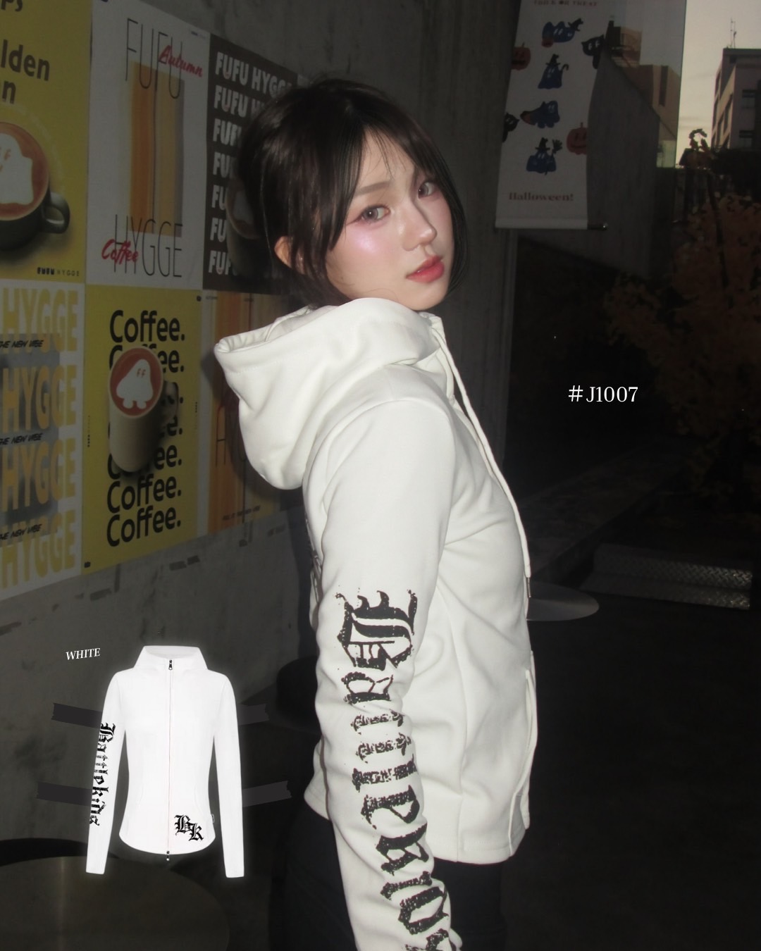 #J1007美式緊身連帽外套（2colors)