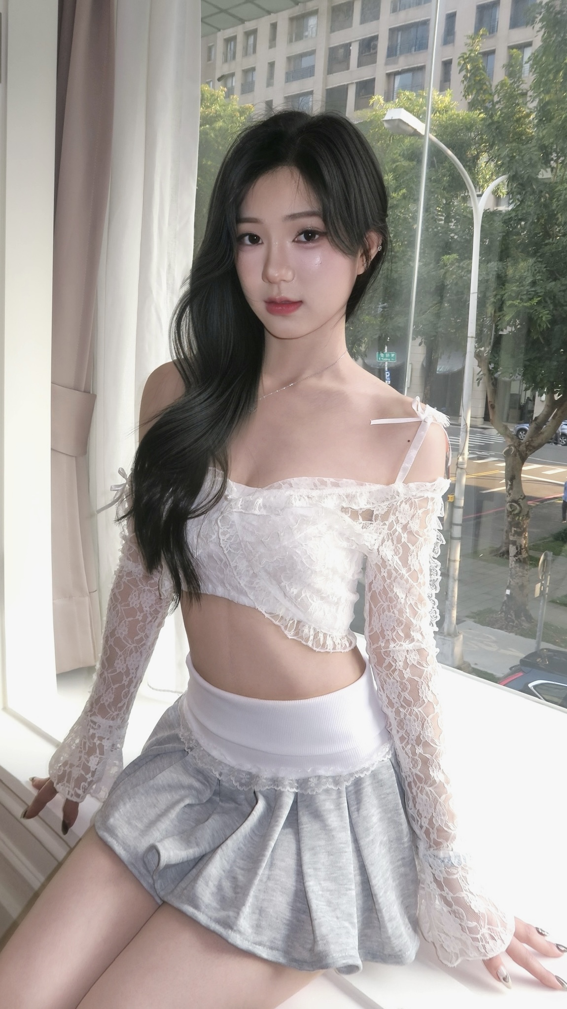 #T0612蕾絲抹胸蝴蝶結套裝