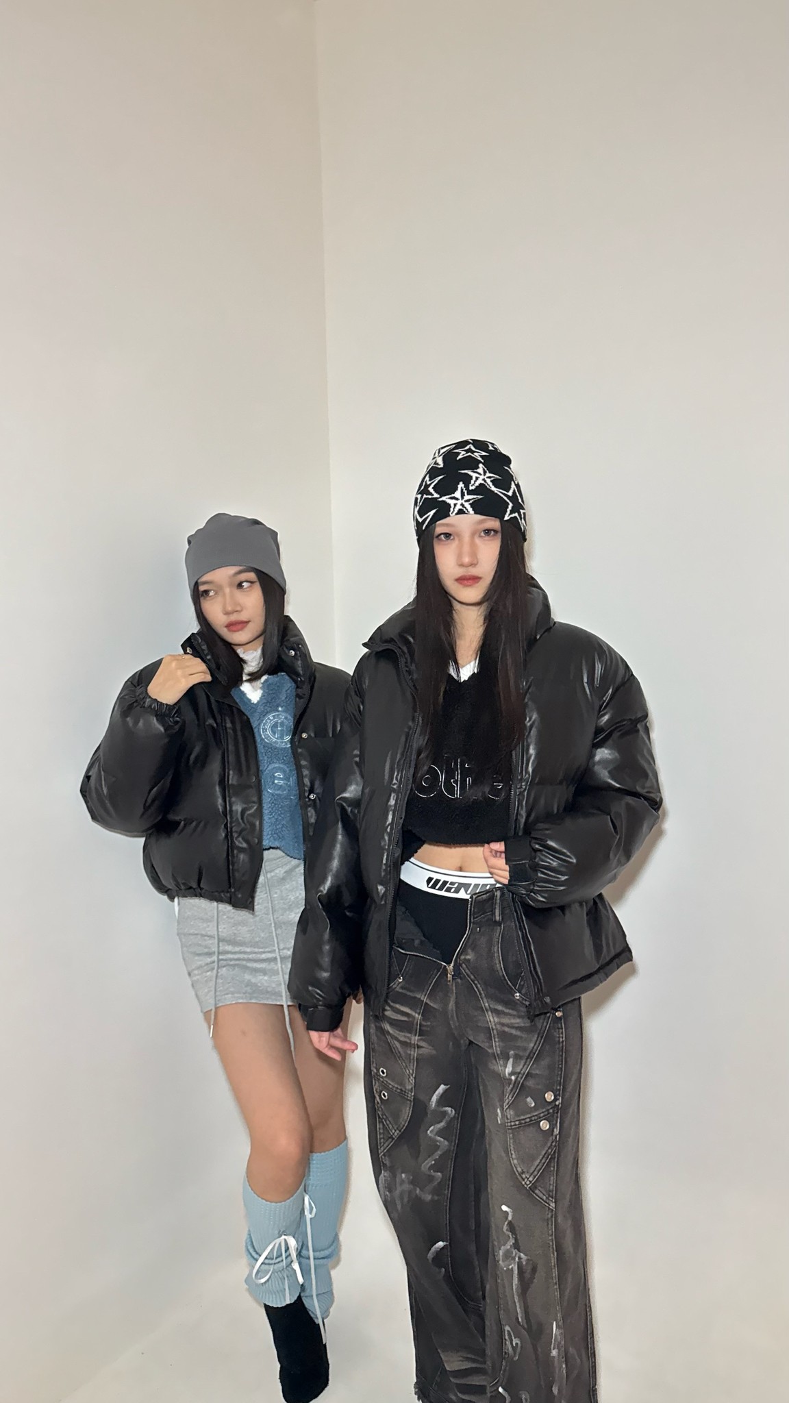 #J1202 黑色立領羽絨外套