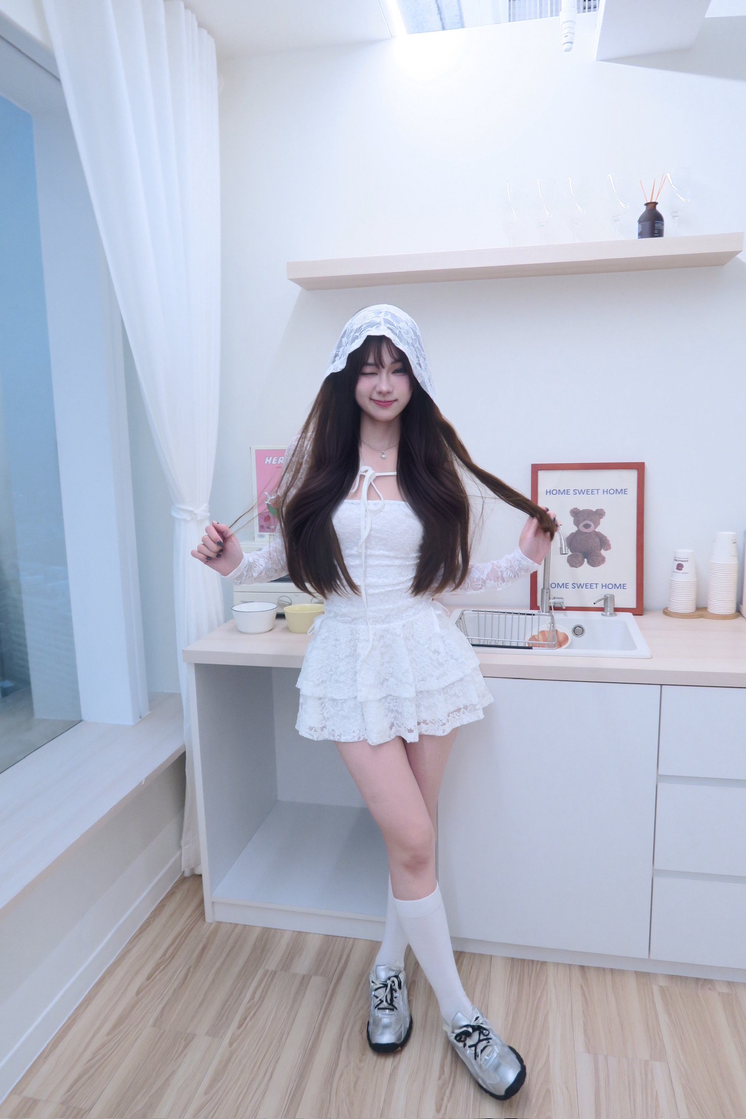 蕾絲平口洋裝（2colors)