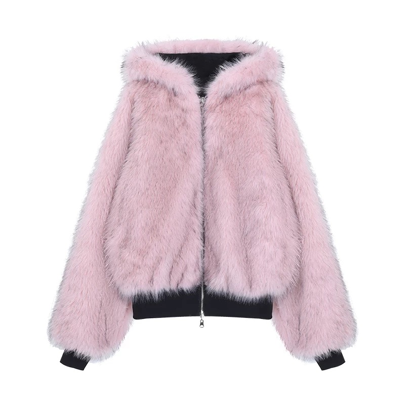 #J1204 毛絨兩面穿重磅外套(2colors)