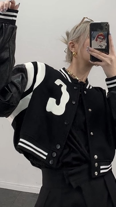 #J2422 棒球拼接外套短版特輯