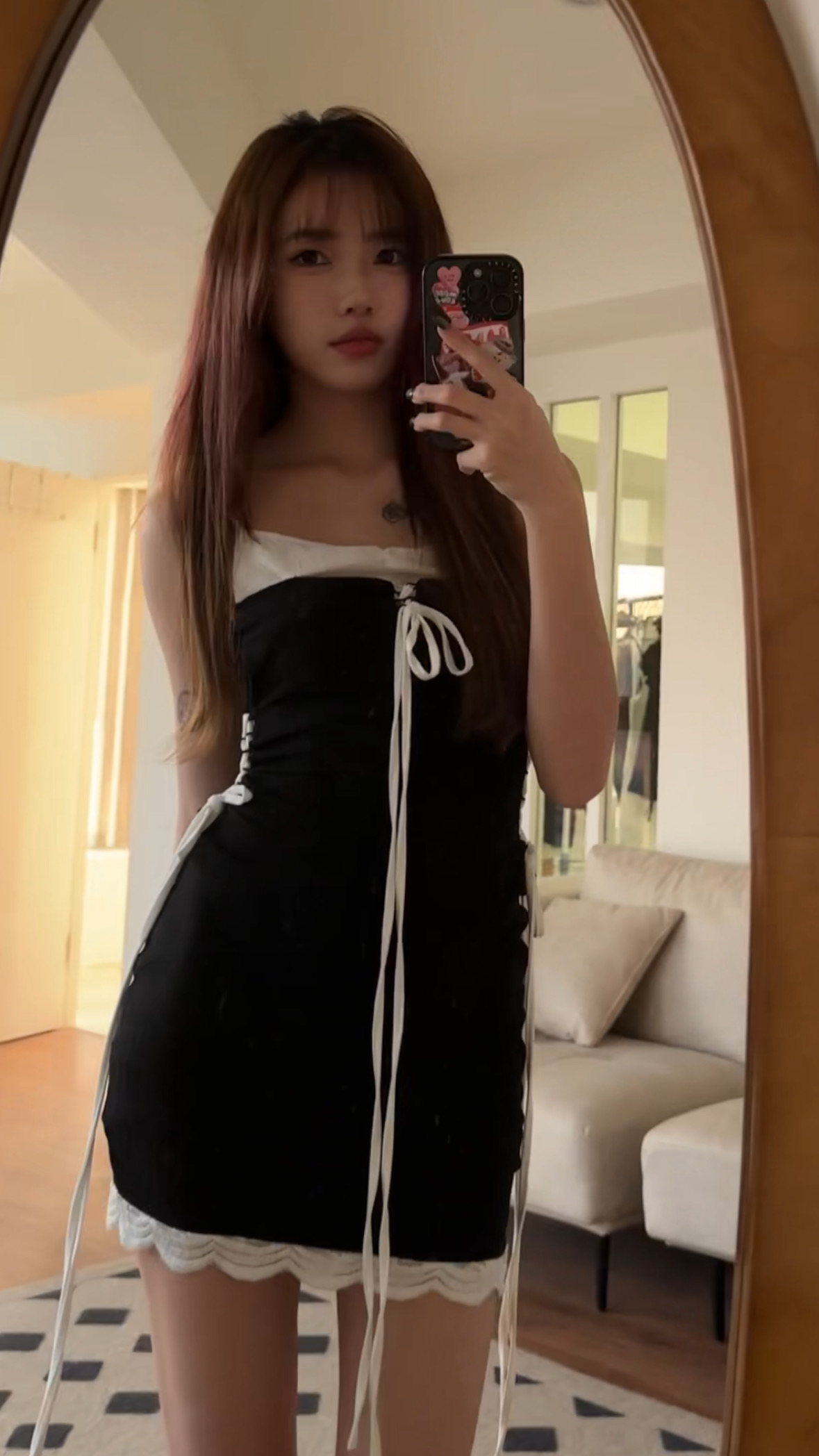 #TS0614歐美風假兩件吊帶連身裙